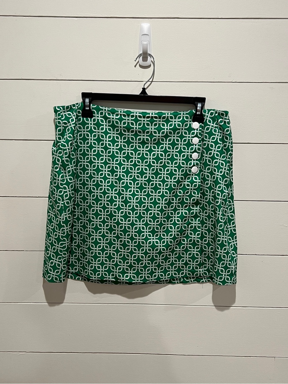 Lady Hagen Green & White Geometric Golf Skirt